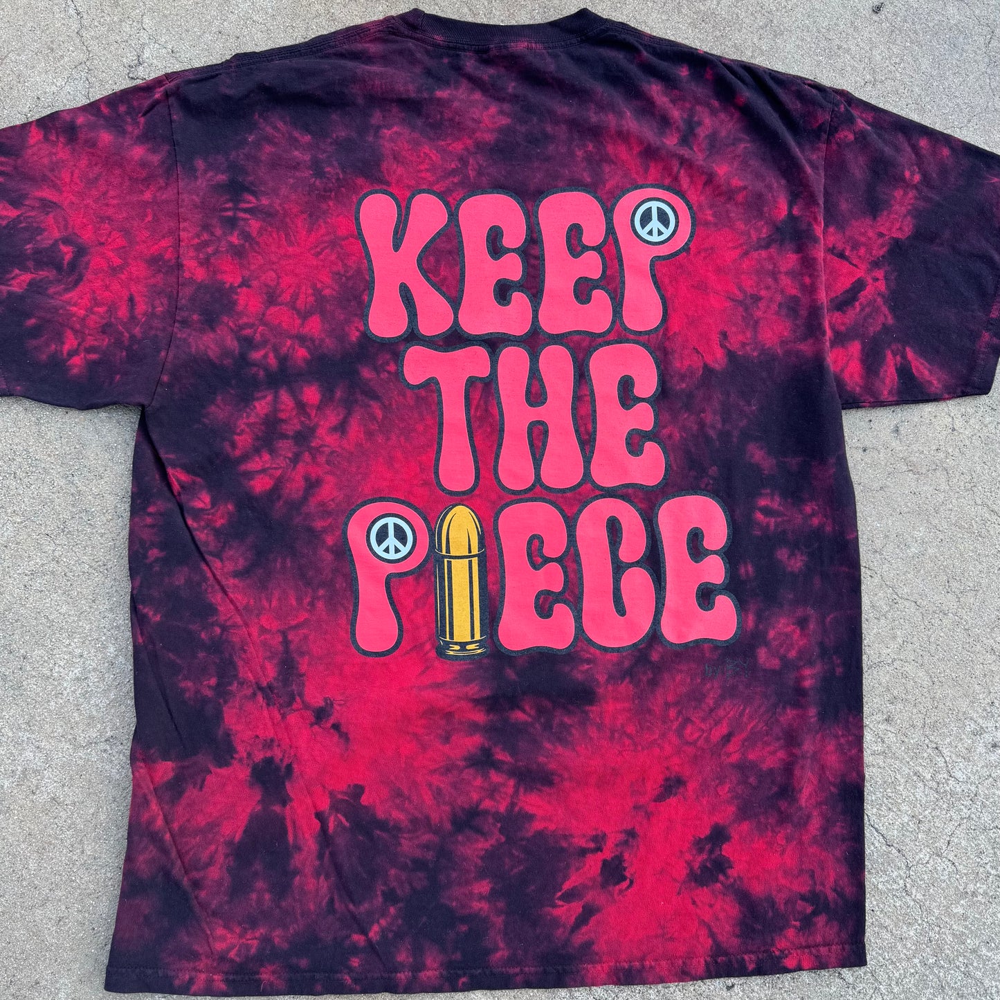 Keep the Piece dark red tee